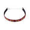 Chic broderie carré Collier Choker - Rouge 