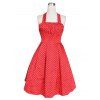 Vintage froncé Polka Dot Dress For Women - Rouge 2XL