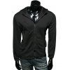 Pocket Agrémentée Zip Up Sweatshirt à capuche - Noir 2XL