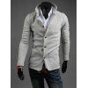 Stand Bouton Collar Up manches longues Blazer Casual - Gris Clair M