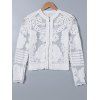 See-Through Coat Lace Splicing Broderie - Blanc ONE SIZE
