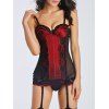 Polka Dot Laciness Lace Up Corset - Rouge L