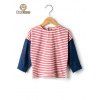 Striped élégant Color Block T-shirt - Rouge CHILD-2