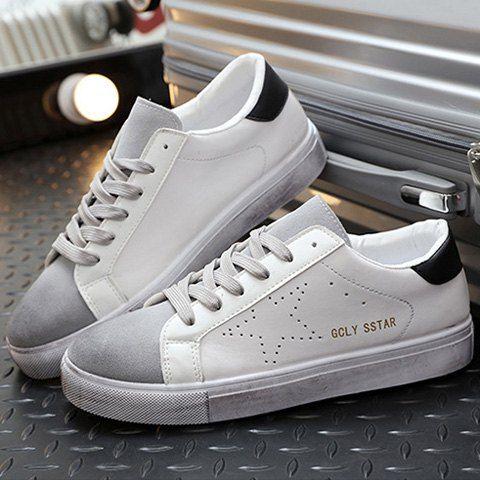 

Stylish Star and Splicing Design Men's Casual Shoes, Black