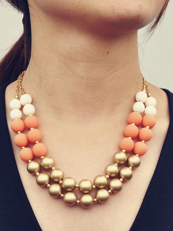 Acrylique multicouches magnifique collier de perles - d'or 