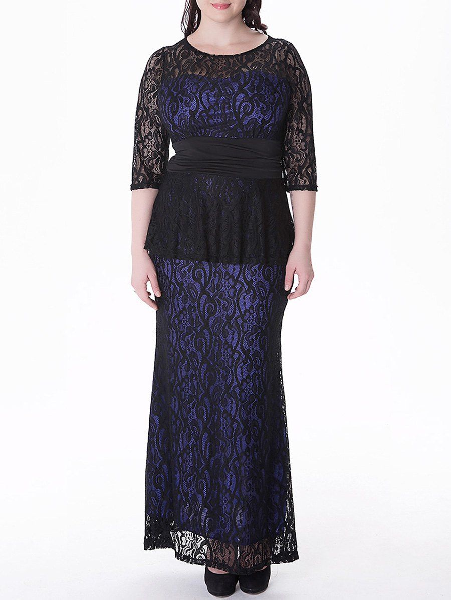 plus size peplum evening gowns