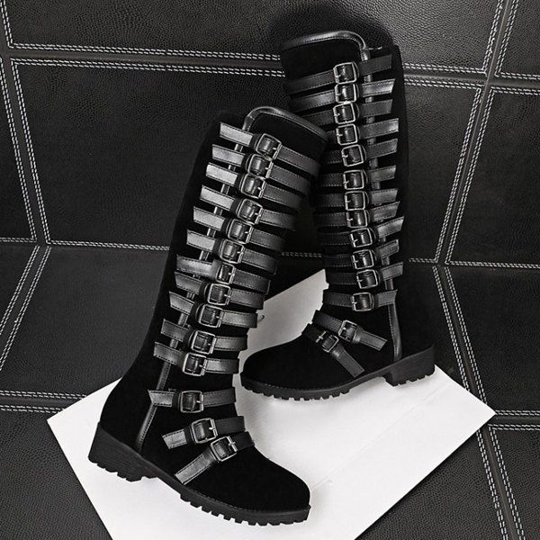 2020 Suede Multi Buckles Mid-Calf Boots 