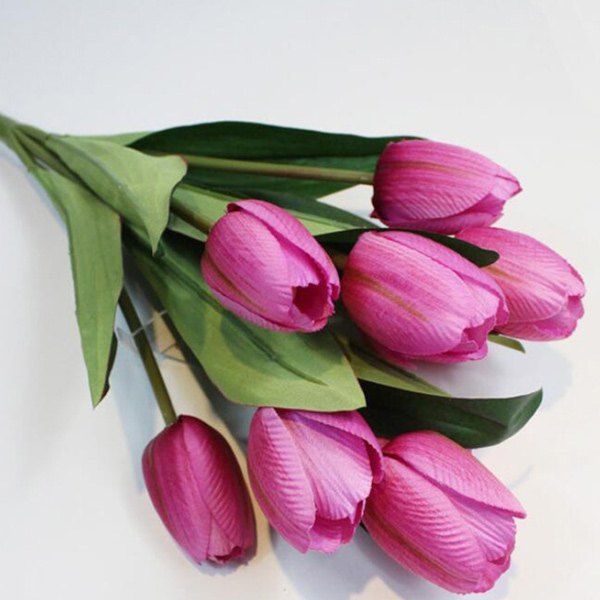 

A Bouquet of Home Decor 9 Heads Tulip Artificial Flower, Pink