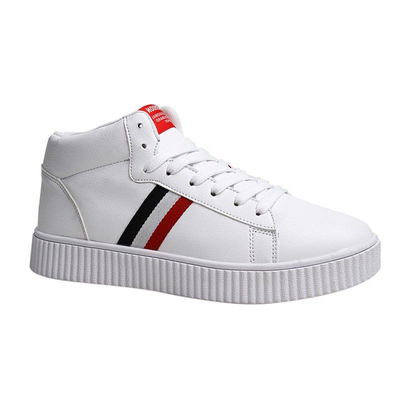 

High Top Stripe Sneakers, White