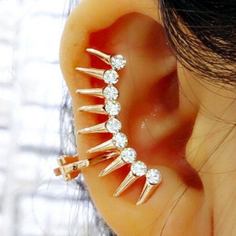 ONE PIECE strass alliage Rivets Ear Cuff - d'or 