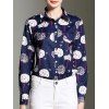 Shirt col Dandelion Imprimer Design Bouton shirt - Bleu profond 2XL