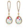 Banquet Party Cut Out strass Inlay Boucles d'oreilles Teardrop Pendant - d'or 
