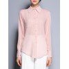 Shirt Col See-Through Striped Pocket design shirt - Rose M