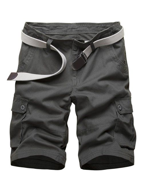 

Multi Pockets Zipper Fly Cargo Shorts, Army green
