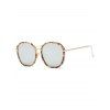 Street Marble Oversized Square Mirrored Sunglasses - LIGHT BROWN 
