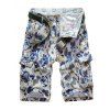 Poches multi Zipper Fly Floral Shorts Imprimer Cargo - Bleu 38