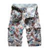 Poches multi Zipper Fly Floral Shorts Imprimer Cargo - Rouge 30