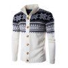 Manteau Pull Design Géométrique à Manches Longues - Blanc 2XL