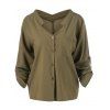 Long Sleeve V Neck Shirt - ARMY GREEN ONE SIZE