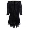 Boutonnée en mousseline de soie Robe asymétrique Spliced ​​s 'Chic Femmes - Noir XL