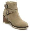 Retro Double Buckles et talon Chunky design femme  's Bottines - Abricot 39