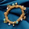 Faux Turquoise Charm Bracelet Perles en alliage - d'or 