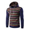 Swearshirt à Manches Longues Imprimé Tribal - Bleu Toile de Jean L