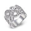 Round Rhinestone Wedding Jewelry Ring - Argent ONE-SIZE