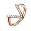Alloy V-Shaped Rhinestone Ring - d'or ONE-SIZE