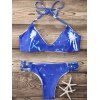 Halter Tie-Dyed ajouré Bikini Set de Séduisante femmes - Bleu profond L