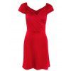 Cape Wrap manches col en V Mini Robe plissée - Rouge S