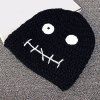 Hiver chaud Eye et forme de la bouche embellies Crochet Knit Beanie - Noir 