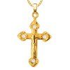 Collier avec pendentif croix élégant Coeur strass - d'or 