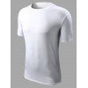 Style simple manches courtes T-shirt couleur unie pour les hommes - Blanc L