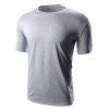 Style simple manches courtes T-shirt couleur unie pour les hommes - Gris XL