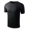 Style simple manches courtes T-shirt couleur unie pour les hommes - Noir 3XL
