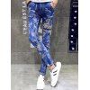 Casual Zipper volants Slim Fit Jeans - Bleu 28