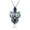 Collier avec pendentif couleur Owl Rhinestone Shape - Argent 
