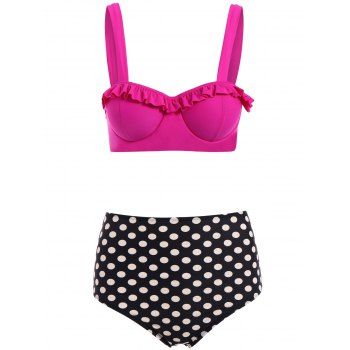 Women's Polka Dot Print European And American Plus Size Skirt Bikini Split Swimsuit main image 0
