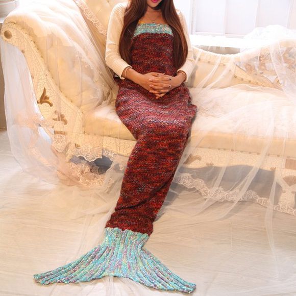 Bloc Mignon Couleur Nifty Photographie ou Canapé tricotée Mermaid Blanket - café 