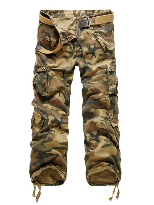 Pantalon de Camouflage Orné de Plusieurs Poches à Fermeture à Glissière et à Jambe Droite - Terreux 28