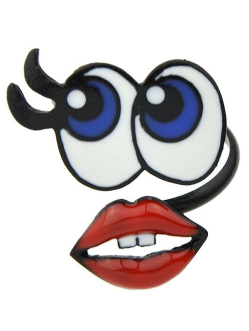 Big Yeux Lipes Ring Forme - Noir ONE-SIZE