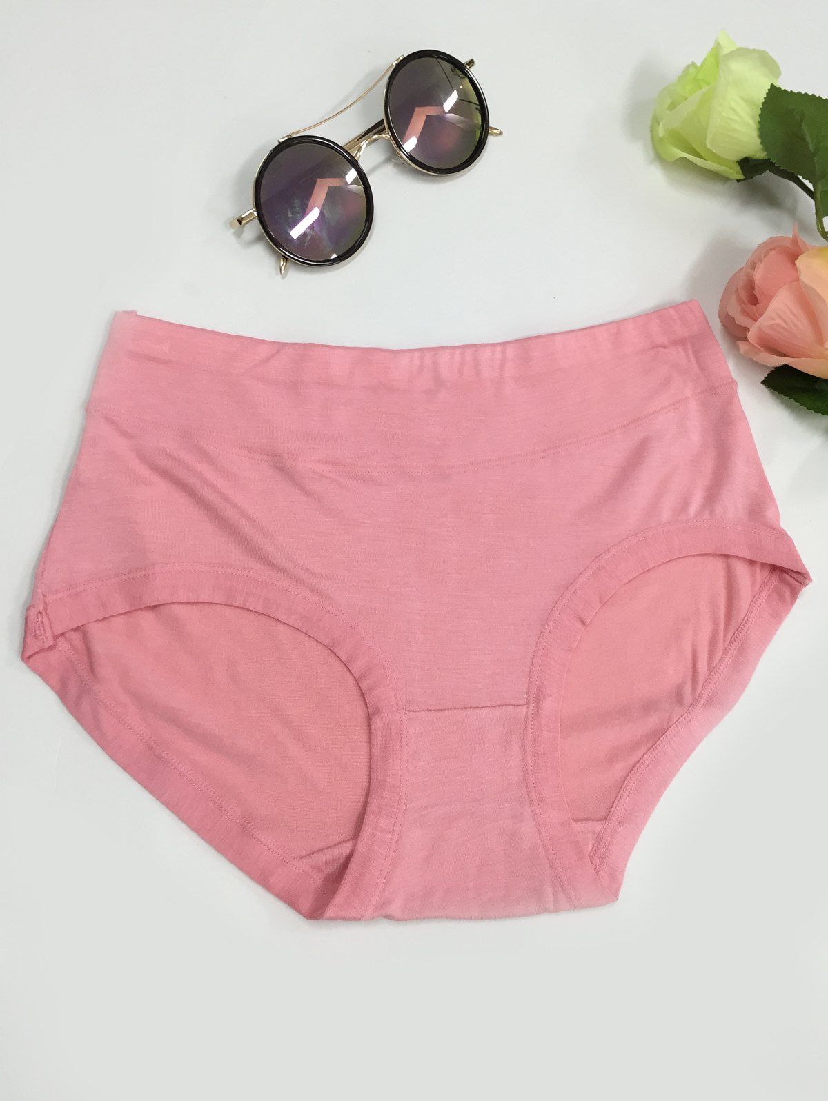 

High Waist Stretchy Briefs, Watermelon red