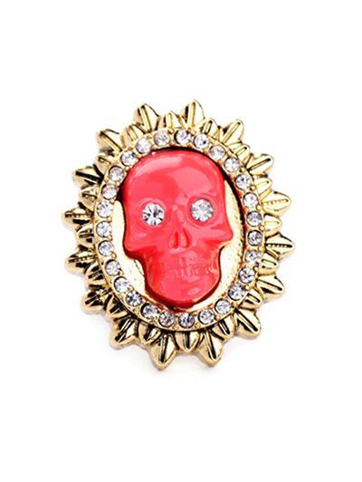 Découpez Out strass Sun Skull Ring - lac 