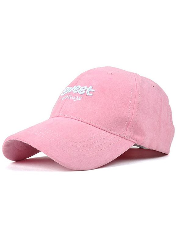 Casual lettres Faux Suede Baseball Hat - Rose 