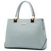 Trendy PU Leather and Metal Design Women's Totes - Bleu gris 