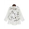 Loose-Fitting Motif floral Chemisier - Blanc 5XL