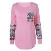 Pailletée Agrémentée Simple Pocket T-Shirt - Rose clair XL