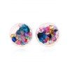 Clous d'oreilles bijoux faux floraux - multicolore 