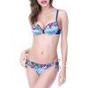 Push Up Motif floral bowknot Bikini - Bleu XL